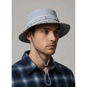 The North Face Reversible Bucket Hat Sun‎ Indigo Blue Print Light Blue S/M